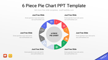 6 Piece Pie Chart PPT Template