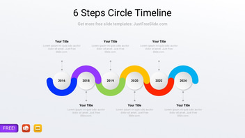 6 Steps Circle Timeline PPT