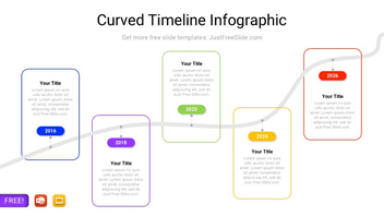 5 Steps Curved Timeline Infographic