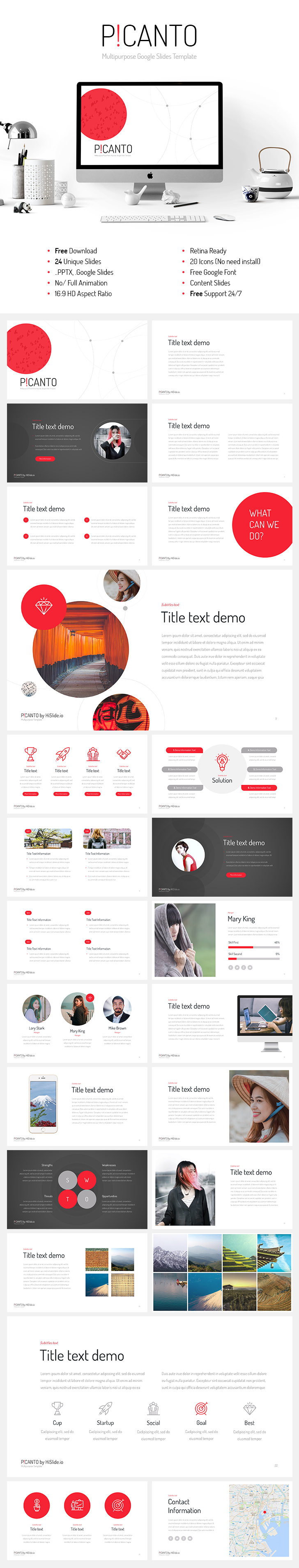 01 Picanto Google Slides template free download